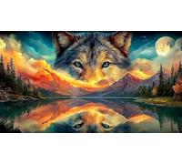 Illusion de lac et de Montagne Puzzle 1000 pièces Extremement Difficile Jeux éducatifs pour Adultes et Enfants Idée Cadeau Parfaite 38x26cm/1000pcs