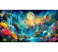 Illusion de lac et de Montagne Puzzle 1000 pièces Papier recyclé Idée Cadeau Parfaite Jeu Stimulant pour Adultes et Enfants de 12+ Ans 38x26cm/1000pcs