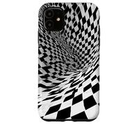Illusion d'optique damier noir et blanc Coque pour iPhone 11