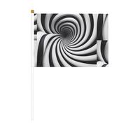 Illusion d'optique en spirale - Six pièces - Drapeau imprimé double face - 14 x 20,8 cm - Convient pour les activités d'équipe