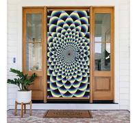 Illusion d'optique spirale art imprimé bannière de porte de fête à suspendre couverture de porte rideau de porte en tissu pour vacances, décoration intérieure et extérieure