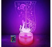 Illusion Optique 3D Guitare Nuit Lampe Art Déco Lampe LED 3D Lampe Contrôle à distance 7/16 Couleurs Change Veilleuse USB Powered Enfants Cadeau Anniversaire Noël Cadeau