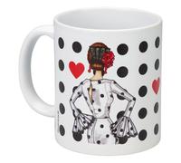 IllustrArte Tasse de 350 ml - Tasse en céramique avec motif danseuse de flamenco - Cadeau pour les amoureux de la danse - Marie blanche