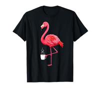 Illustrated Flamingo Coffee Art Vibrant Tropical Bird Graphi T-Shirt
