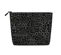 Illustration 3D de la science abstraite, chimie, trousse de maquillage polyvalente, idéale pour les routines quotidiennes et les voyages d'affaires, Noir , Taille unique, Trousse de toilette