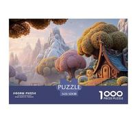 Illustration A Snow Scene 1000 Pièces Carton Extra-épais Coffret De Puzzles Alpine Hobbit-Style Cottage Stimulant Et Éducatif Jeu Familial Puzzles pour Adultes Et Enfants 52x38cm/1000pcs