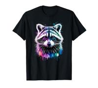 Illustration Abstraite de Raton Laveur Aquarelle Splash Wildlife T-Shirt