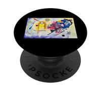 Illustration Abstraite géométrique Vintage Jaune Rouge Bleu PopSockets PopGrip Adhésif