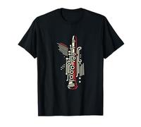 Illustration Abstraite pour Clarinette hautbois Instrument T-Shirt