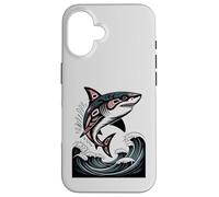 Illustration amérindienne Shark Haida Tlingit Coque pour iPhone 16