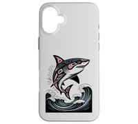Illustration amérindienne Shark Haida Tlingit Coque pour iPhone 16 Plus