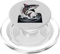 Illustration amérindienne Shark Haida Tlingit PopSockets PopGrip pour MagSafe