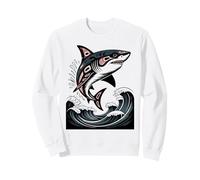Illustration amérindienne Shark Haida Tlingit Sweatshirt