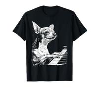 Illustration Amusante de Chihuahua Jouant du pianiste T-Shirt