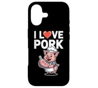 Illustration Amusante de I Love Pork Pig Chef Coque pour iPhone 17