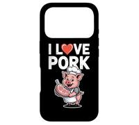 Illustration Amusante de I Love Pork Pig Chef Coque pour iPhone 17 Pro