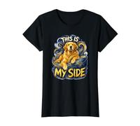 Illustration Amusante de Territoire de Chien pour Les propriétaires d'animaux T-Shirt Graphique avec Valeur, Femme, Noir, XS