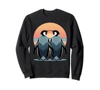 Illustration Animale de Deux Manchots Ensemble Sweatshirt