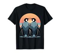 Illustration Animale de Deux Manchots Ensemble T-Shirt