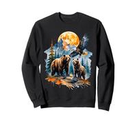Illustration Animalière Montagne Ours et Aigle Sweatshirt