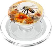 Illustration Aquarelle Abeille sur Fleur PopSockets PopGrip pour MagSafe