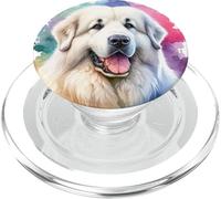 Illustration Aquarelle de Chien des Pyrénées PopSockets PopGrip pour MagSafe