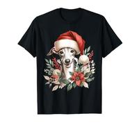 Illustration Aquarelle de Chien lévrier Italien de Noël T-Shirt Graphique avec Valeur
