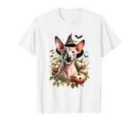 Illustration Aquarelle de Chien Terrier américain sans Poils d'halloween T-Shirt Graphique avec Valeur
