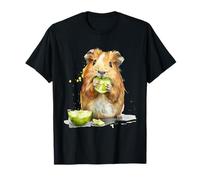 Illustration Aquarelle Motif Cochon d'Inde Vert Citron T-Shirt