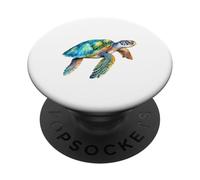 Illustration Aquarelle Tortue de mer Cadeau Tortue océan PopSockets PopGrip Adhésif