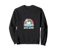 Illustration Arc-en-Ciel Licorne Stay Weird Sweatshirt