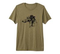 Illustration Art Drawing Portrait Russian Borzoi Lover T-Shirt Haut de Gamme