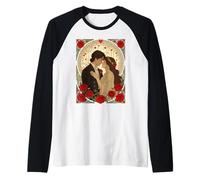 Illustration Art Nouveau Romance Et Roses Rouges Manche Raglan
