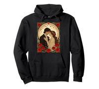 Illustration Art Nouveau Romance Et Roses Rouges Sweat à Capuche