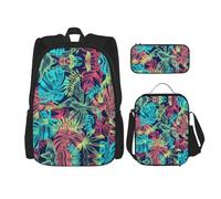 Illustration art numérique feuille sac d'école trousse à crayons sac à déjeuner combinaison sac à dos pour enfants école cartable