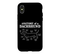 Illustration Artistique drôle de Teckel Wiener Anatomie de Chien Coque pour iPhone X/XS