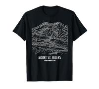Illustration Artistique du Mont St Helens Souvenir de Washington T-Shirt