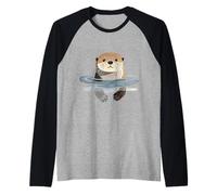 Illustration Artistique Mignonne de Loutre de mer Aquatique Manche Raglan