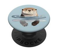 Illustration Artistique Mignonne de Loutre de mer Aquatique PopSockets PopGrip Adhésif