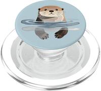 Illustration Artistique Mignonne de Loutre de mer Aquatique PopSockets PopGrip pour MagSafe