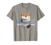 Illustration Artistique Mignonne de Loutre de mer Aquatique T-Shirt