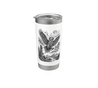 Illustration au trait de Thunderbird Sacred Spirit Bird, légende indigène Gobelet isotherme en acier inoxydable double paroi