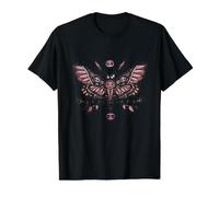 Illustration botanique céleste de Papillon de Mort Gothique Rose T-Shirt Graphique avec Valeur, Homme, Noir, S