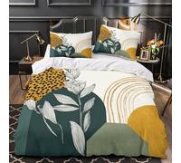 Illustration botanique Parure de Lit 3D Effet Douce Imprimé en 3D Résumé moderne Housse de Couette Microfibre Hypoallergique Fermeture Éclair Ultra Douce for couple amoureux Single（135x200cm）