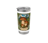 Illustration botanique vintage champignon cèpes Gobelet isotherme en acier inoxydable double paroi