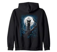 Illustration Chat céleste Gardien de la Lune Nuit Mystique Sweat à Capuche
