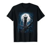Illustration Chat céleste Gardien de la Lune Nuit Mystique T-Shirt
