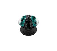 Illustration Chien Labrador Retriever Bleu Sarcelle Grunge Vieilli PopSockets PopGrip Adhésif