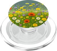 Illustration colorée de Prairie de Fleurs Sauvages PopSockets PopGrip pour MagSafe