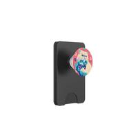 Illustration colorée de risographe Floral de Chat Persan PopSockets PopWallet pour MagSafe